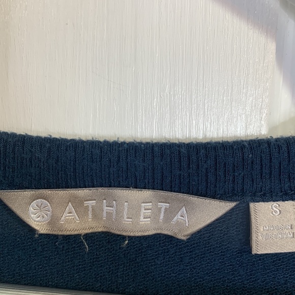 Athleta Cut Out Neck Sweatshirt Top Constellation Blue W-309 Size Small - Picture 6 of 10